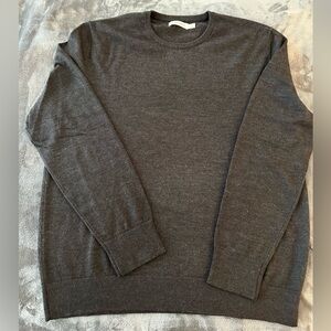 Calvin Klein Men's Dark Gray Crewneck Sweater with Logo
